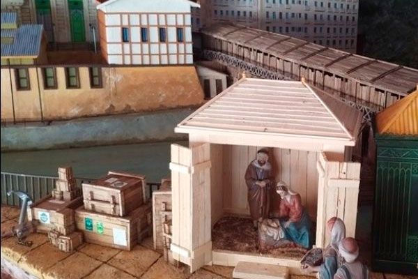  El tradicional Belén marítimo de Itsasmuseum muestra una vista histórica de Bilbao