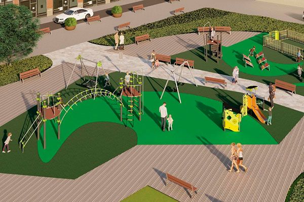  La Plaza de la Grúa de Santutxu se moderniza: nuevo parque infantil cubierto, cancha multideporte y espacio para perros